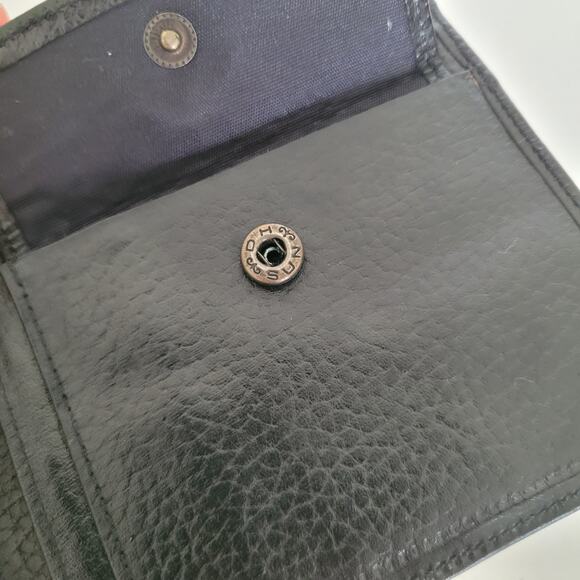 Dunhill Designer Mens Wallet Black Bifold Leather Folding Medium Logo Vintage - Picture 7 of 11